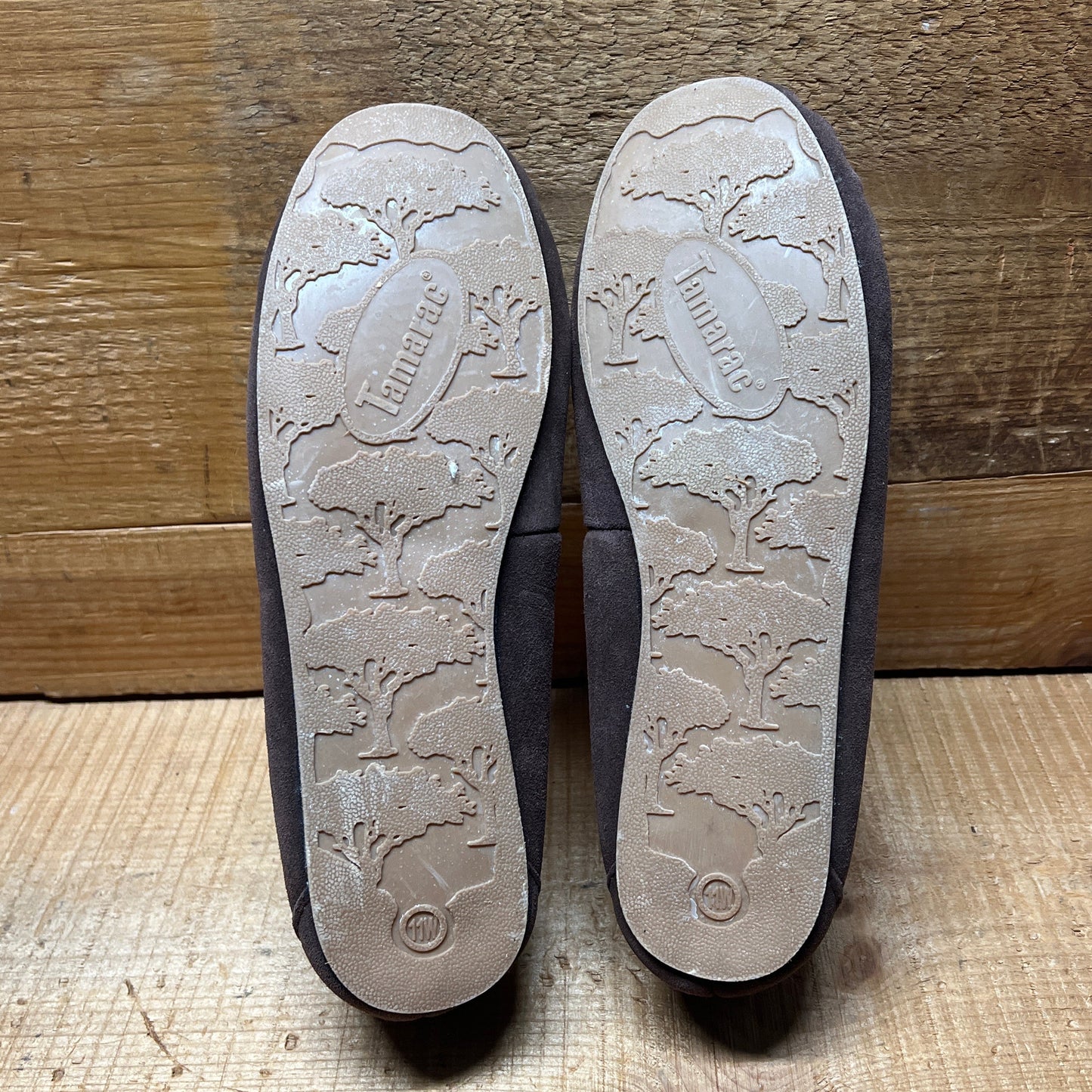 Women's Tamarac by Slippers International •Molly• Red Suede Leather Fleece-lined Moccasin 11