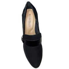 ELLEN TRACY Women's •Tessa• Black Faux Suede Wedge Slip-on