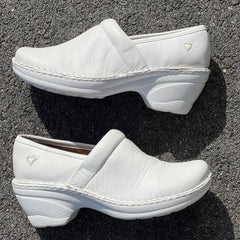 Women’s Nurse Mates Halle Pillow Top Clog 9M White Leather