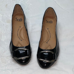 Women’s Sofft Black Patent Leather Flat 8M