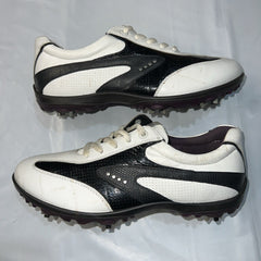 Women’s Ecco Hydromax Leather Spiked Golf Shoe 38EU White/Black