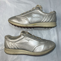 Women’s Ecco Street Spikeless Golf Shoe 38EU Metallic Silver Hydromax Leather