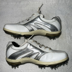 Women’s Ecco Spiked Golf Shoe 38EU White/Silver Gortex Leather