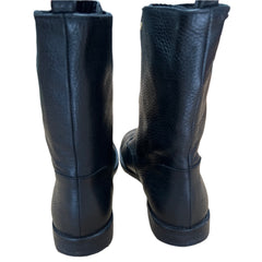 Carmen Marc Valvo Women's 'Shawna' •Black Tumbled Leather • Combat Boot 9.5M
