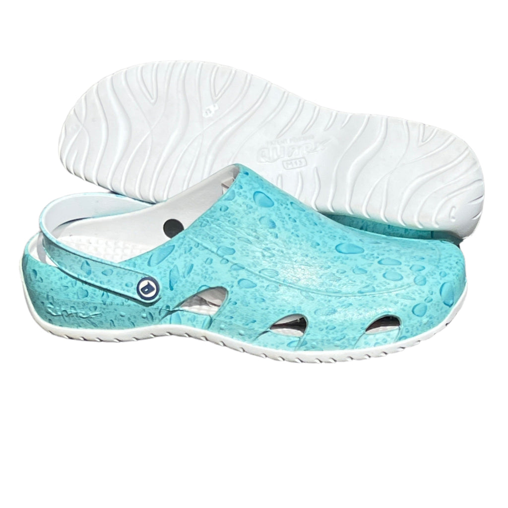 Men’s •Quarky• EVA Clog Size 13 White/ Blue Splash