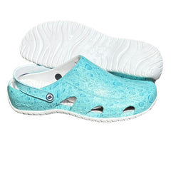 Men’s •Quarky• EVA Clog Size 13 White/ Blue Splash
