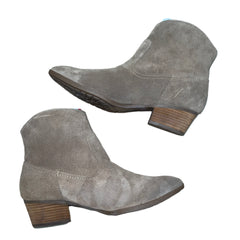 Sofft Womens Padma Western Bootie Taupe Velour Suede Stone 8M