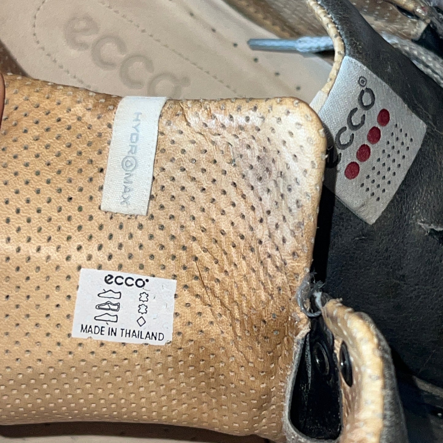 Men’s Ecco Street Premier Cleat-less Golf Shoe 45EU • Khaki • Hydromax Leather