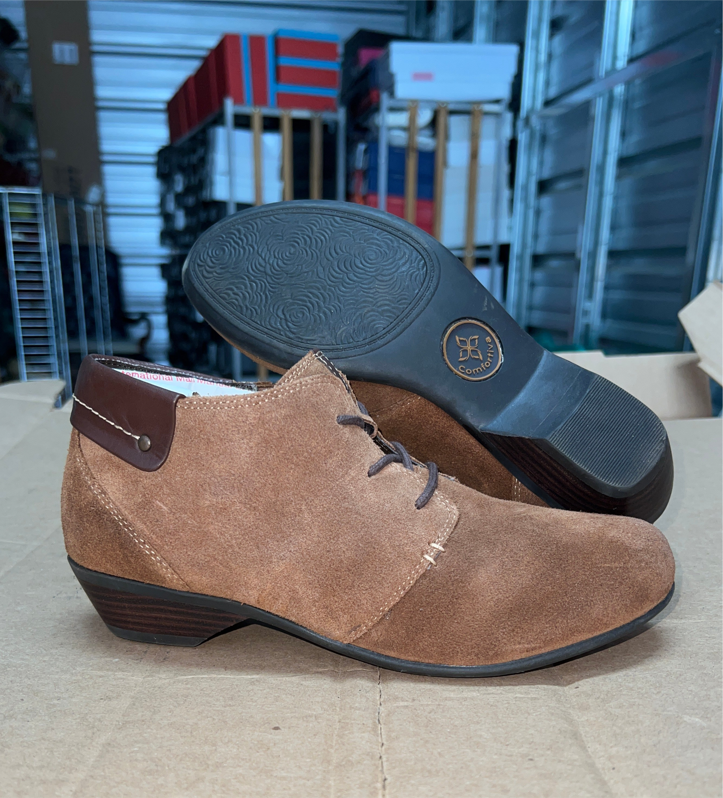 Women's Comfortiva •Rifton• Women's Lace-up Boots 8M Brown Suede