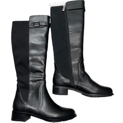 ADRIENNE VITTADINI Women's •Tate• Tall Boot - Size 6M Black Leather