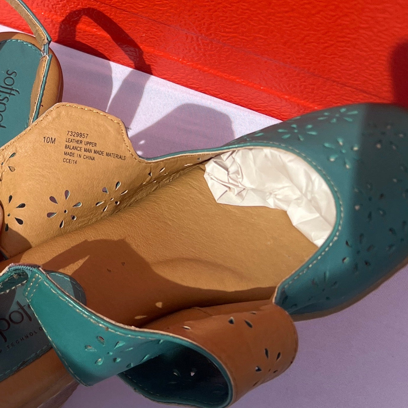 Woman’s •Safia• Gored Slingback Mary-Jane 10M Teal Leather