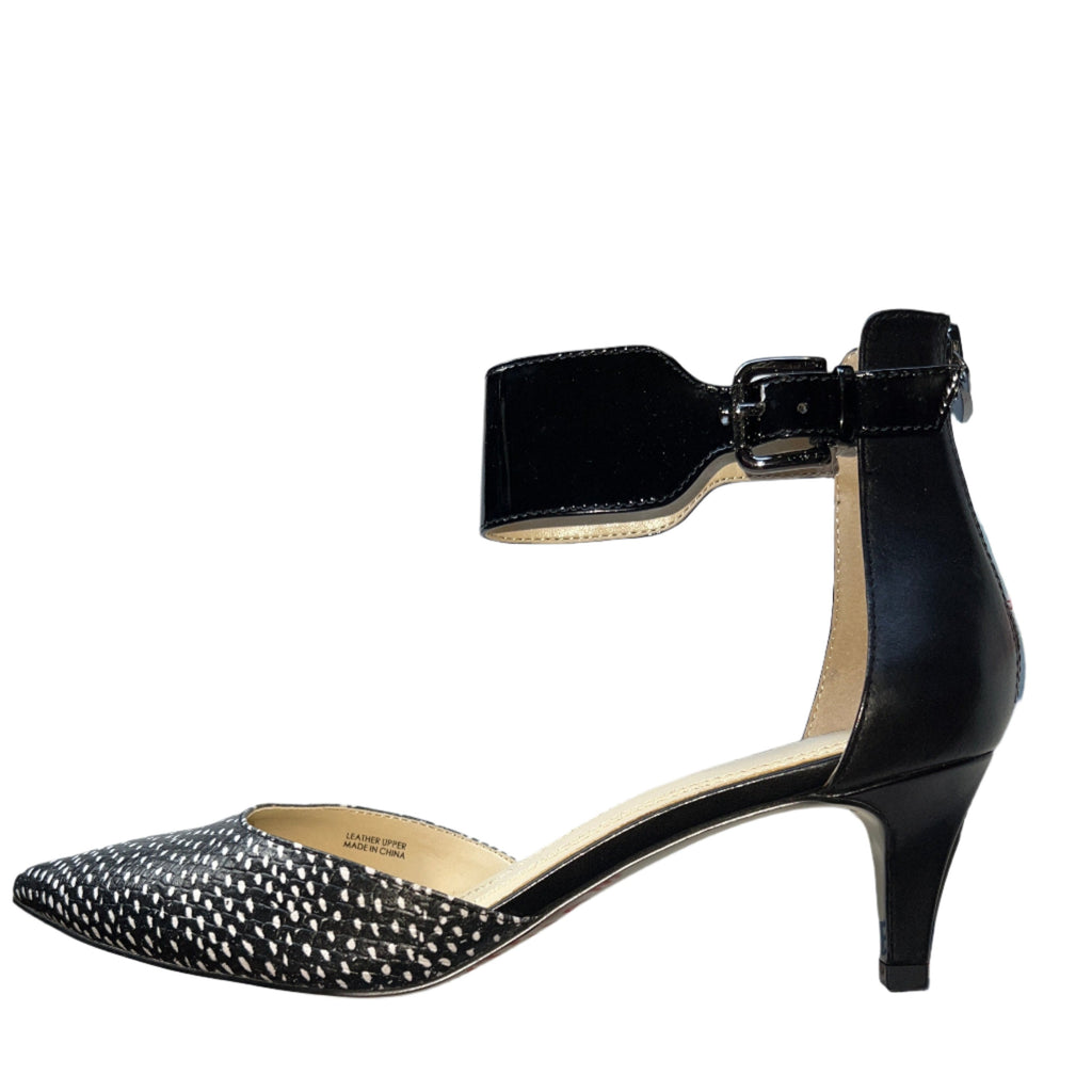 TAHARI Women's •Andre• Black/Black-Wht Leather Pump 8M