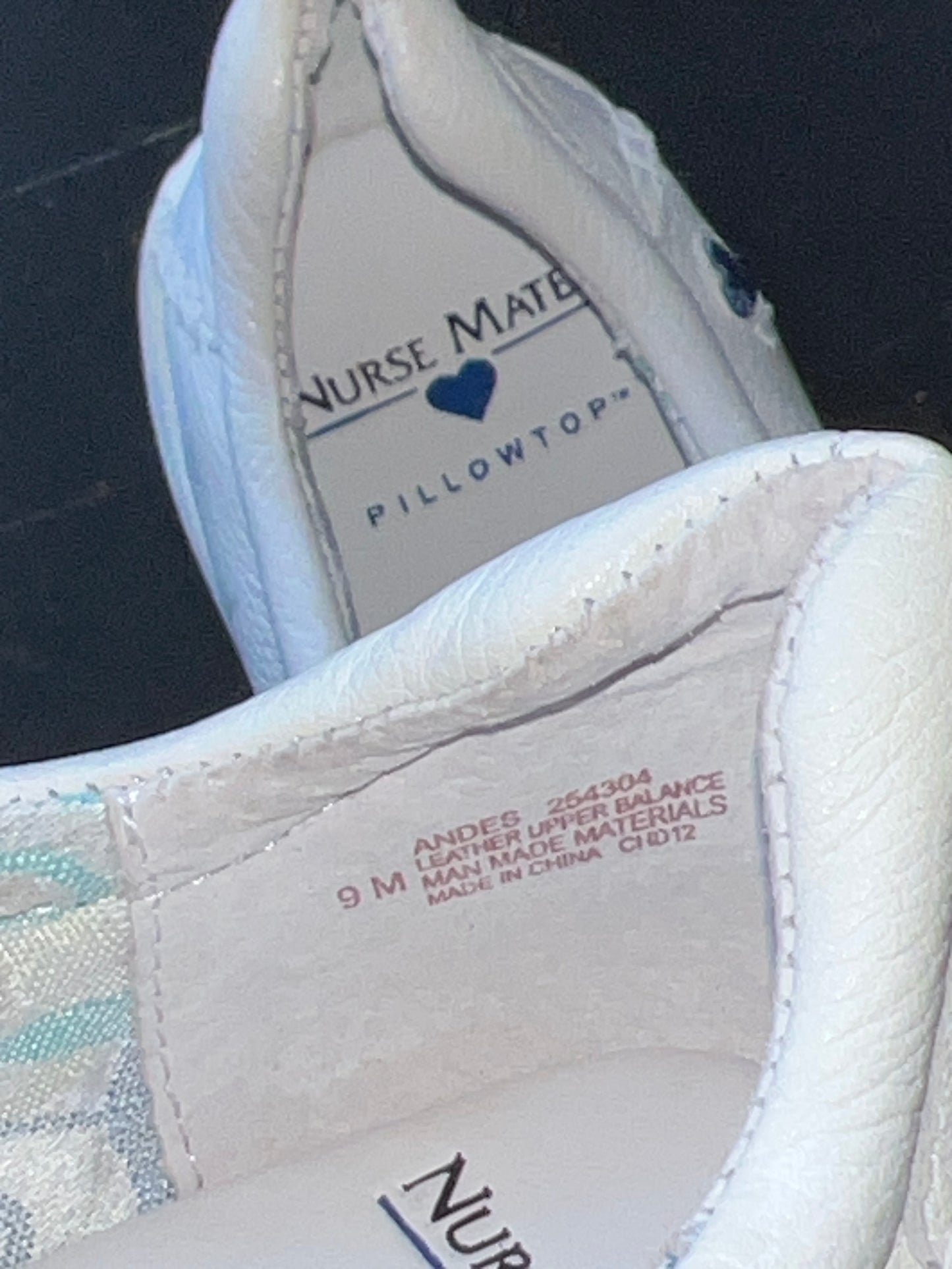 Women's NURSE MATES •Andres• Twin-Gored Pillow-Top Slip-on 9M White Leather