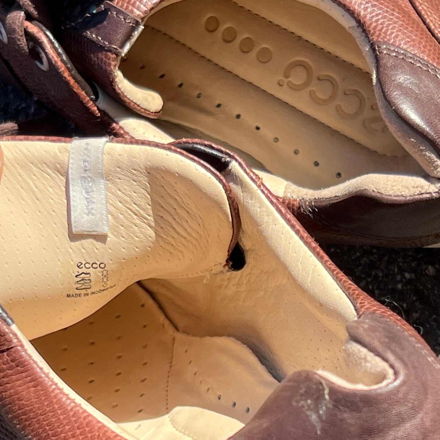 Men’s Ecco Street Premier Cleat-less Golf Shoe 46EU • Brown Reptile Embossed Hydromax Leather