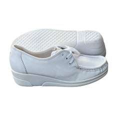 Women's NURSE MATES •Anni Hi• Lace-up 7M white Leather