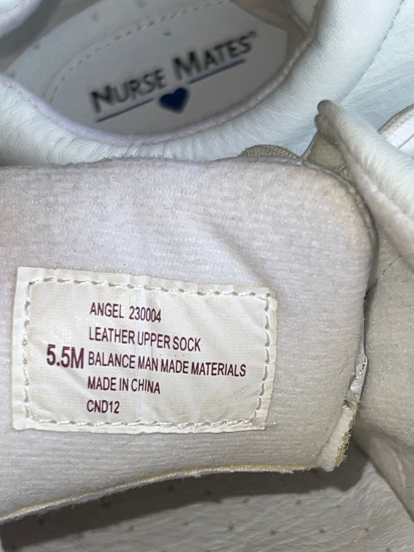 Women's NURSE MATES •Angle • All-day Comfort Oxford 5.5M White Leather