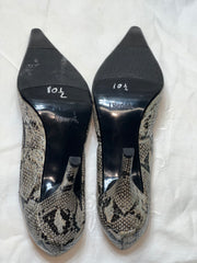 J. RENEE Women's High-Heeled Snakeskin Pointed Toe Pump 10.5M Black/Grey/Silver
