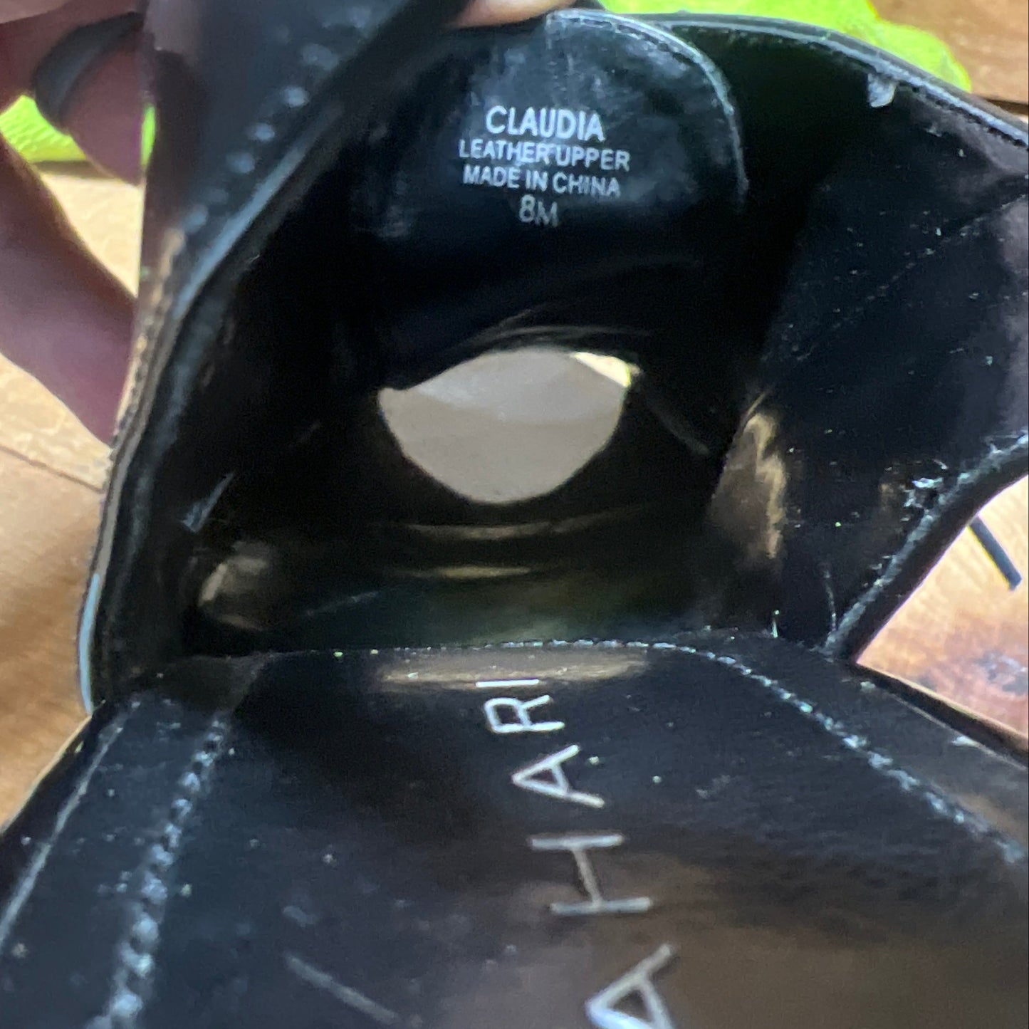 Women's Tahari •Claudia• Peep-Toe Sling-back 8M Black Patent Leather