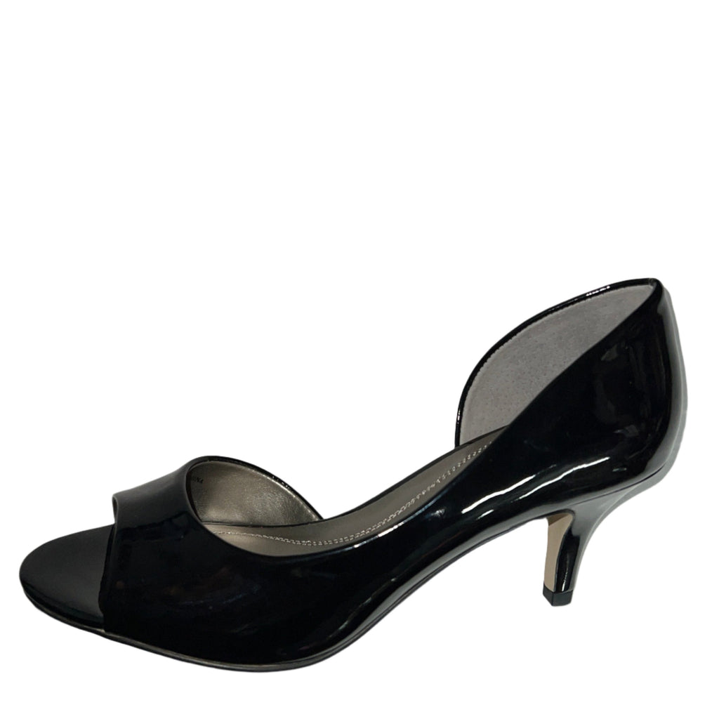 TAHARI Women's •Race• Peep-toe Pump Black Patent