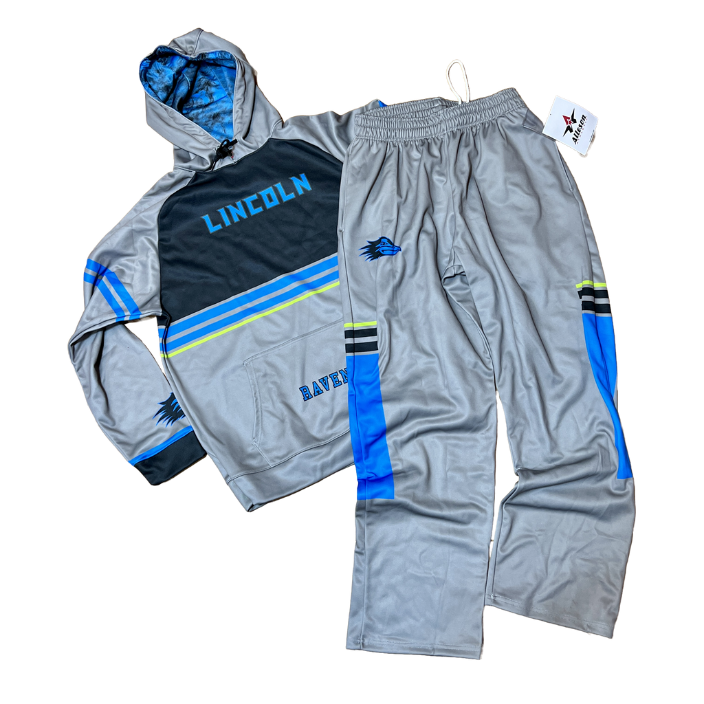 Men's Allerson Atheletic Lincoln Ravens Gameday Fleece Hoody & Pant Set Large