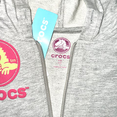 Children's Crocs Logo French Terry Full-Zip Hoodie - Size 5 Grey heather