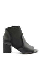 Bettye Muller Women's •Bettina• Peep-toe Ankle Bootie Black Nappa 8.5M