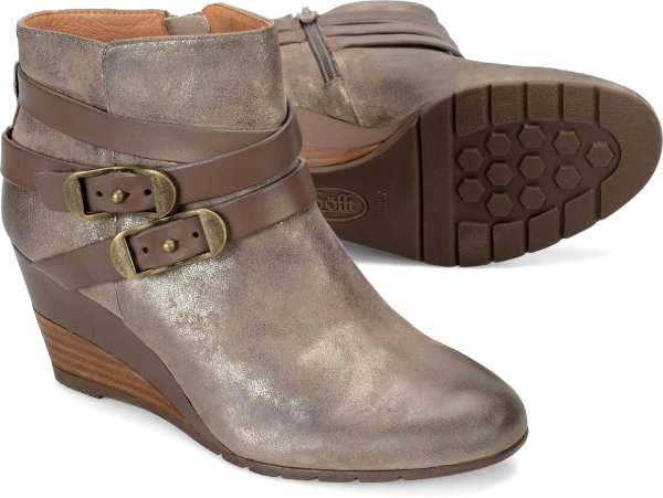 SOFFT Women's Oakes •Anthracite Suede• Strappy Ankle Boots - ShooDog.com