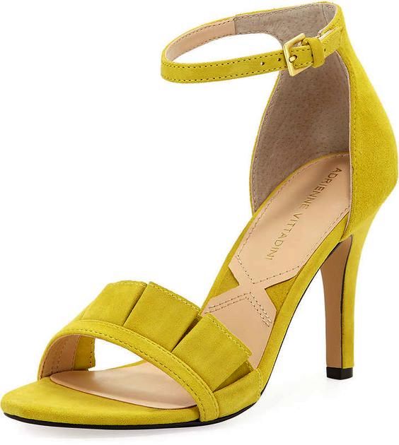 Women's ADRIENNE VITTADINI •Gabi• Gaby Kid Suede heeleed Sandal 7.5