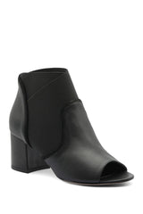 Bettye Muller Women's •Bettina• Peep-toe Ankle Bootie Black Nappa 8.5M