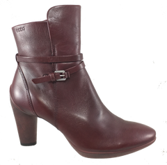 Women's ECCO Sculptured 75 •Merlot Leather• Ankle Boot - ShooDog.com