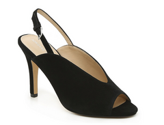 ADRIENNE VITTADINI Women's •Geren• Sling-back Pump Black Kid Suede
