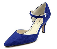 ADRIENNE VITTADINI Women's •Jon• D'Orsay Pump Blue Suede leather 8M