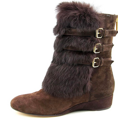 TARYN ROSE Women's •Fritzy• Fur Demi-Wedge Boots - ShooDog.com