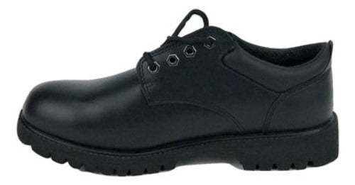 Men's JACATA •Low-Cut Work Oxford• 8653 Black Smooth Leather - ShooDog.com