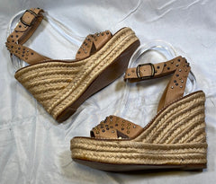 JEAN-MICHEL CAZABAT Women's •Ochuli• Rafia Wrapped Wedge Platform - NWD
