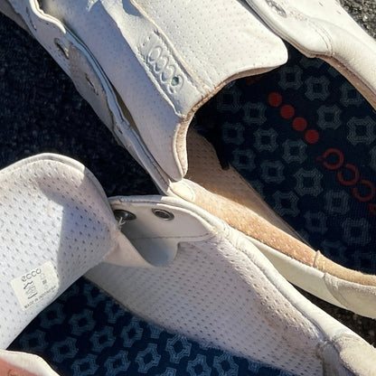 Men’s Ecco Street Premier Cleat-less Golf Shoe 42EU •White/Blue• Leather