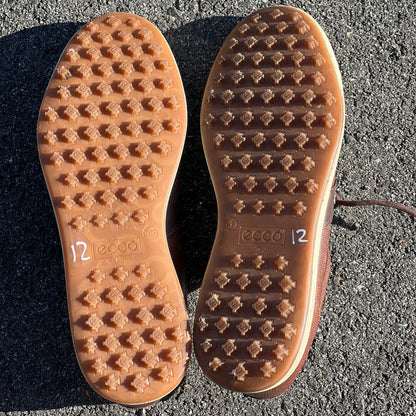 Men’s Ecco Street Premier Cleat-less Golf Shoe 46EU • Brown Reptile Embossed Hydromax  Leather