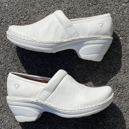 Women’s Nurse Mates Halle  Pillow Top Clog  9M White Leather