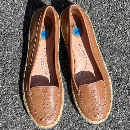 Woman’s Sofft Malila Jute Wrapped Slip-on Moc 11 M Tan Leather