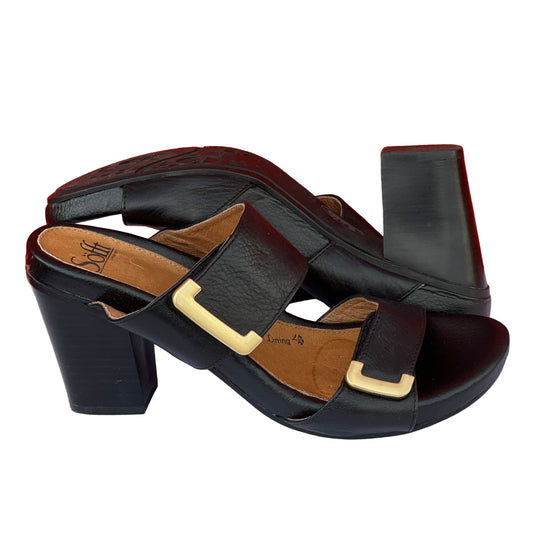 Woman’s Sofft •Damia• Stacked Heel Slide, 9M Blqck  leather