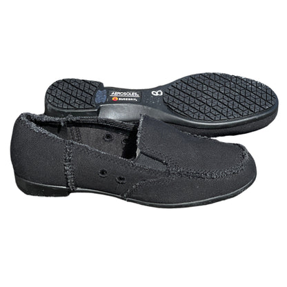 (Aerosoles SureGrip Women's •You Betcha• Non-Slip Flats 8M Black Canvas