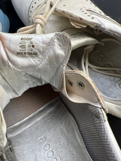 Womens ECCO Golf shoes 39EU White/Silver Hydromax Leather