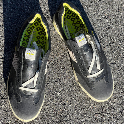 Men’s Ecco Street Premier Cleat-less Golf Shoe 46EU • Black/White/Citron • Leather