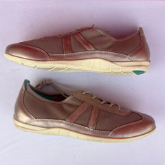 Woman’s Ecco  ECCO Bluma  Lace Oxford  39M Metallic Taupe Mesh/Leather