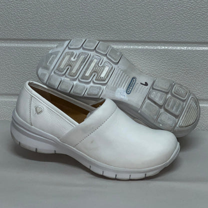 Women’s Nurse Mates Libby pillowTop lightweight Clog 9M White Leather