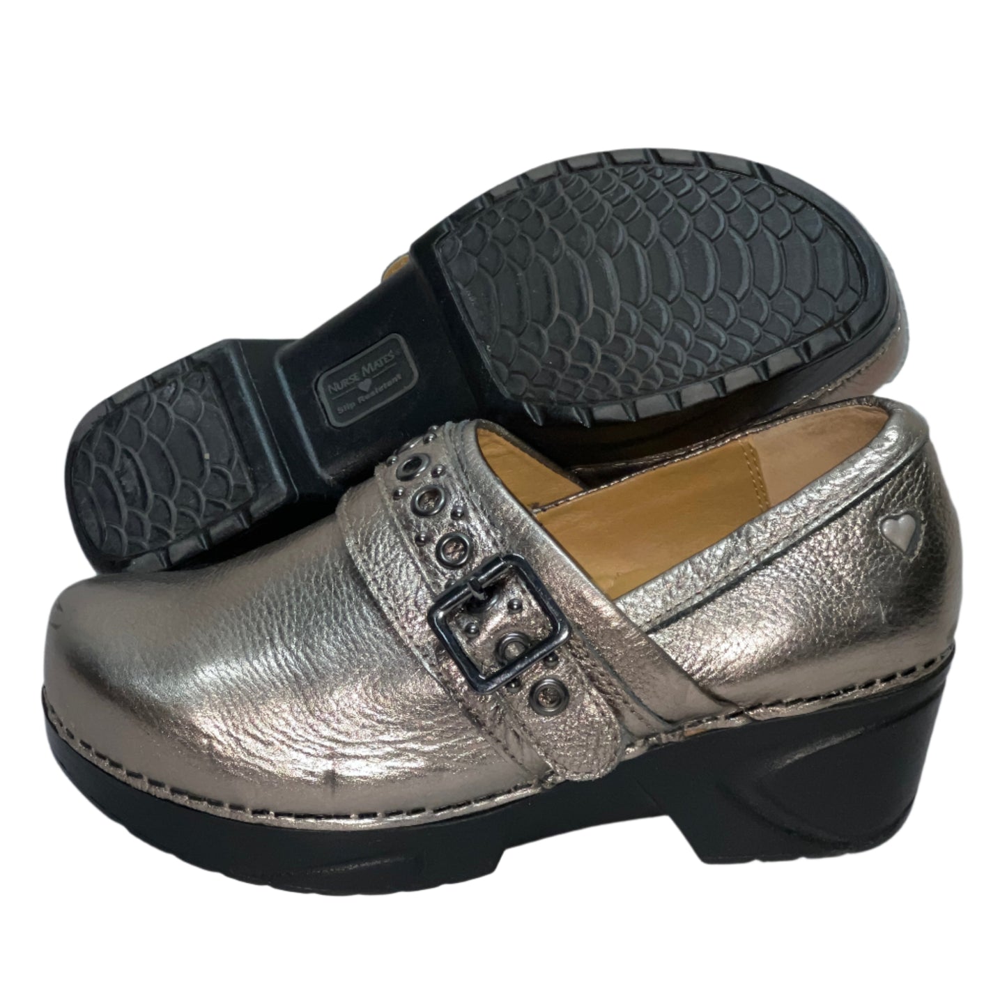 Women’s Nurse Mates chelsea  Pillow-top Clog 7M Anthracite Leather