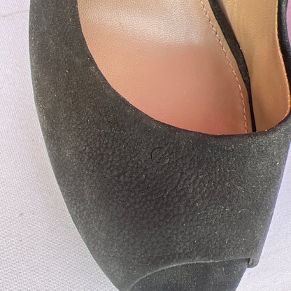 Woman’s Ecco  Peep-toe Pump 39M Black Suede Leather