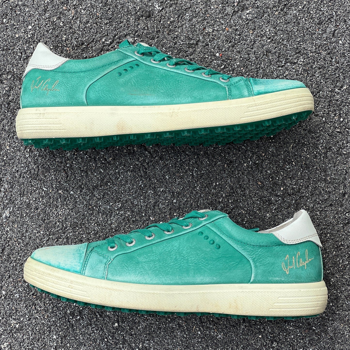 Men’s Ecco •Fred Couples Masters• Street Premier Cleat-less Golf Shoe 44EU • Green Hydromax Leather