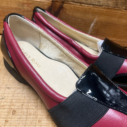 Women’s Taryn Rose - Traveler •Taurus •Leather Elastic-gore Slip on 6M  Red Napa /Black Patent