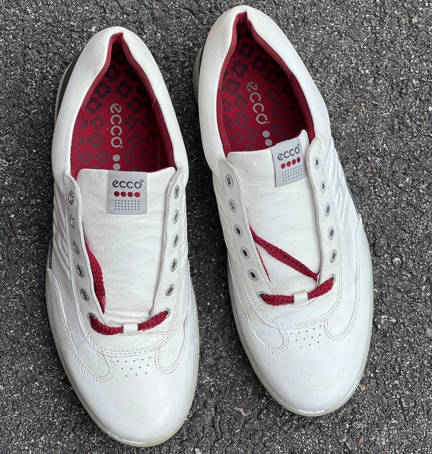 Men’s Ecco  Premier Cleat-less Golf Shoe 45EU •White/ Grey• Hydromax  Leather